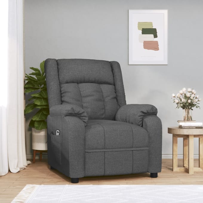 vidaXL - Fauteuil - elektrisch - verstelbaar - stof - donkergrijs