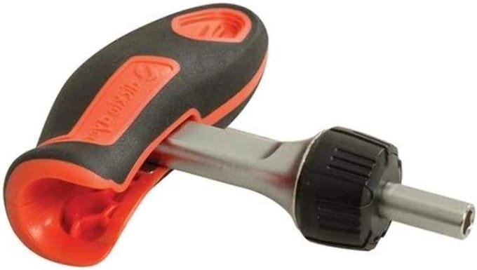 Ratel Schroevendraaier - T-greep - Klus Klussen - Ergonomische 2-weg grip - 8 x 2 x 3 cm - Zilver