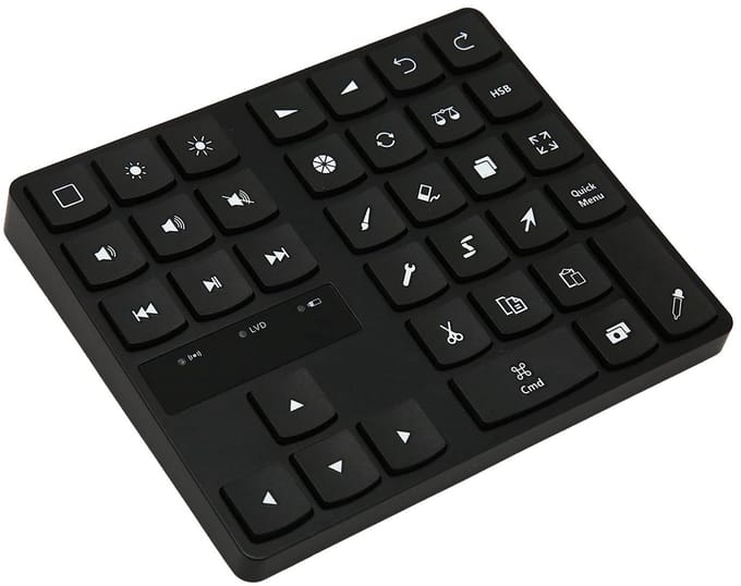 Dailygoods - Draadloos Tekentoetsenbord - Ergonomisch - Compact formaat - Achtergrondverlichting - Geschikt voor Procreate - 35 Toetsen