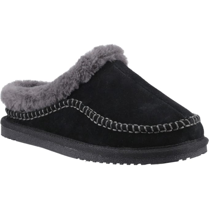 Hush Puppies Anika Suède Dames Zwarte Slippers