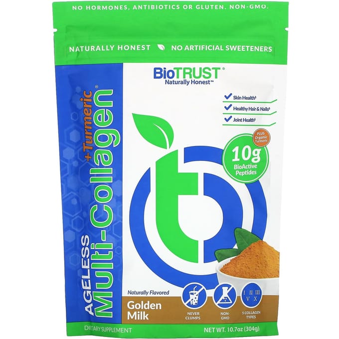 BioTRUST, Ageless Multi Collagen + Curcuma, Lait d'or, 10,7 oz (304g)