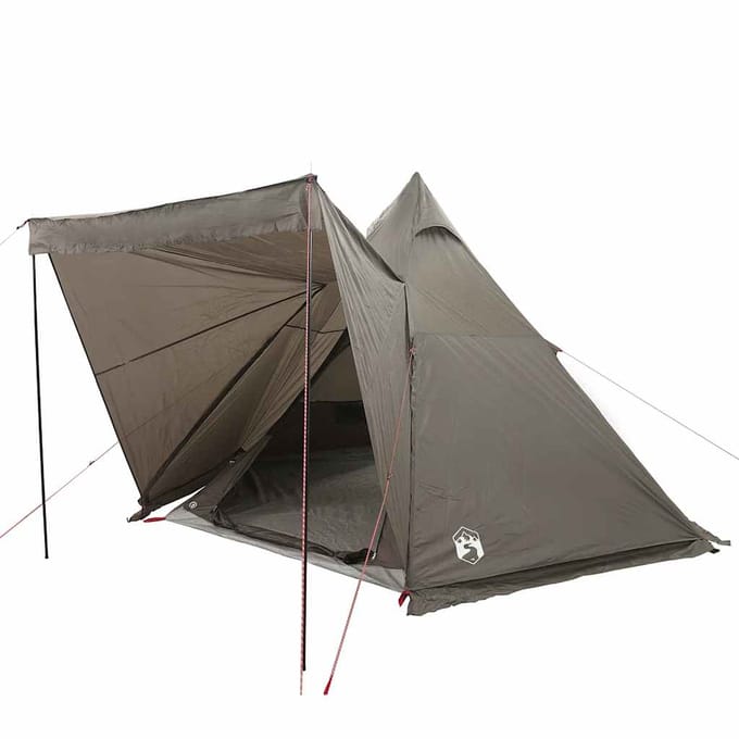 Vidaxl Tipi Tente Familiale, 6 Personnes, Marron, Imperméable