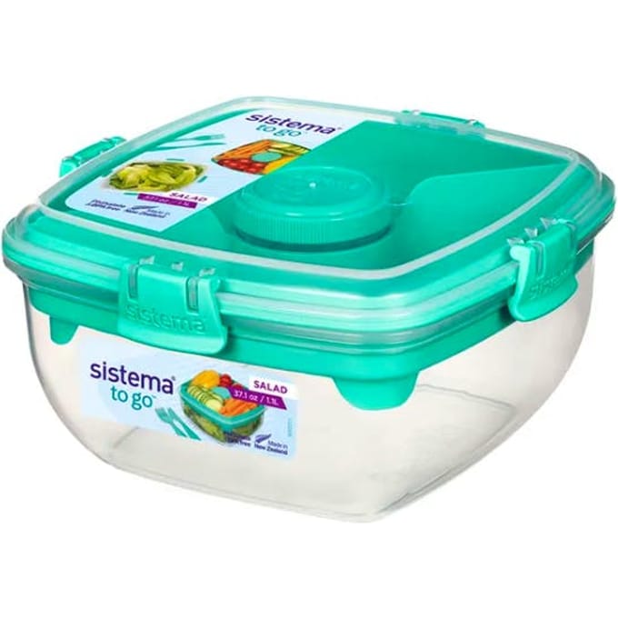 Sistema Salade Box Met Bestek - Geelgroen