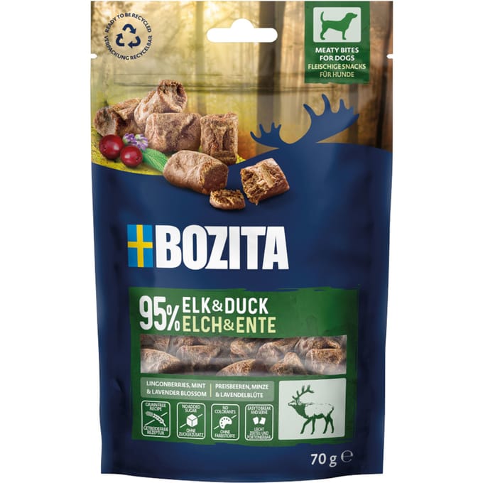 70g Bozita Meaty Bites Eland Eend hondensnacks