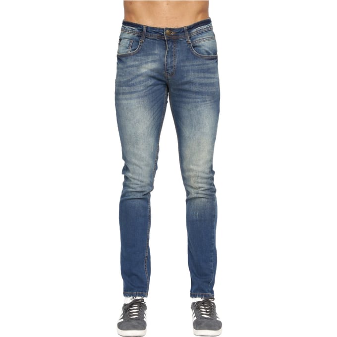 Duck and Cover Heren Tranfold Slim Jeans (Blauw getint)