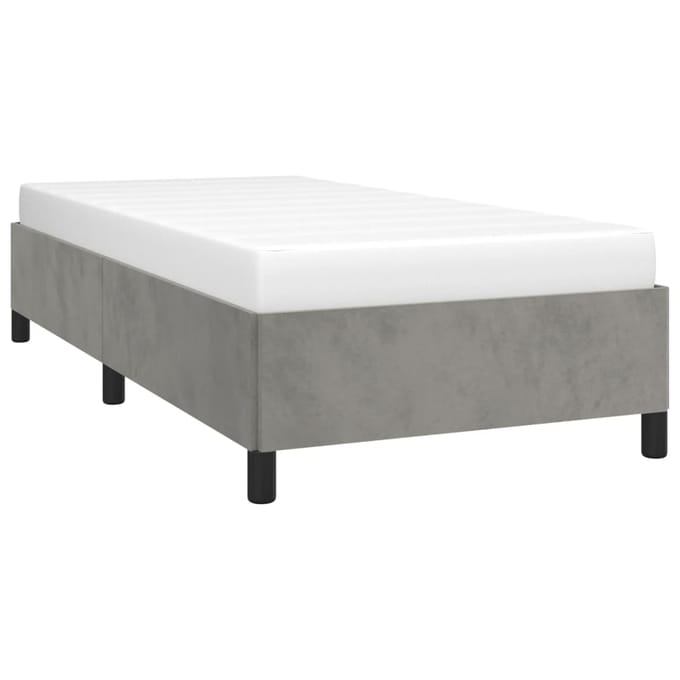 vidaXL - Bedframe - zonder - matras - 80x200 - cm - fluweel - lichtgrijs