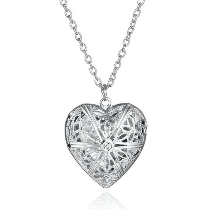 Victorious Dames Ketting – Zilverkleurig Hart – Zilverkleurig – Uitklapbaar – 50cm