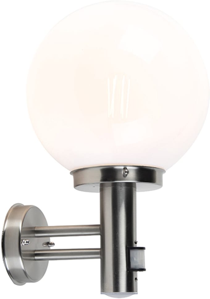 QAZQA sfera - Moderne Buitenlamp met Bewegingsmelder | Bewegingssensor | sensor voor buiten - 1 lichts - L 270 mm - Staal - Buitenverlichting