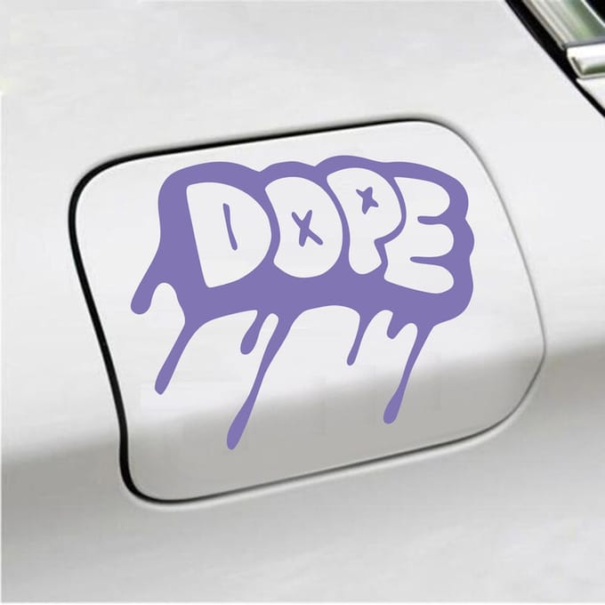 Bumpersticker - Dope - 12,3 X 14,8 - Paars