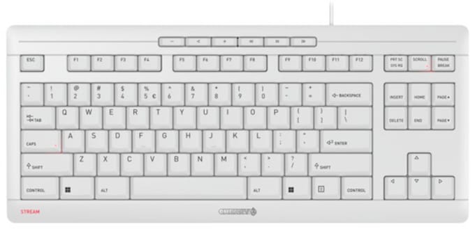 CHERRY STREAM KEYBOARD - Toetsenbord - QWERTY - US - TKL - USB - Wit