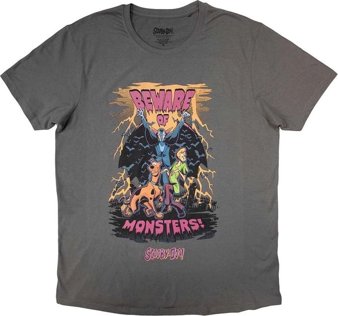 Scooby-Doo - Beware Of Monsters Heren T-shirt - M - Grijs