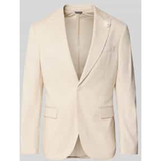 slim fit 2-knoops colbert met linnen-aandeel