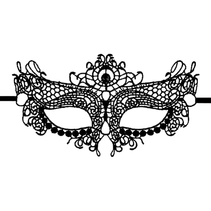Queen Black Lace Masker - Zwart