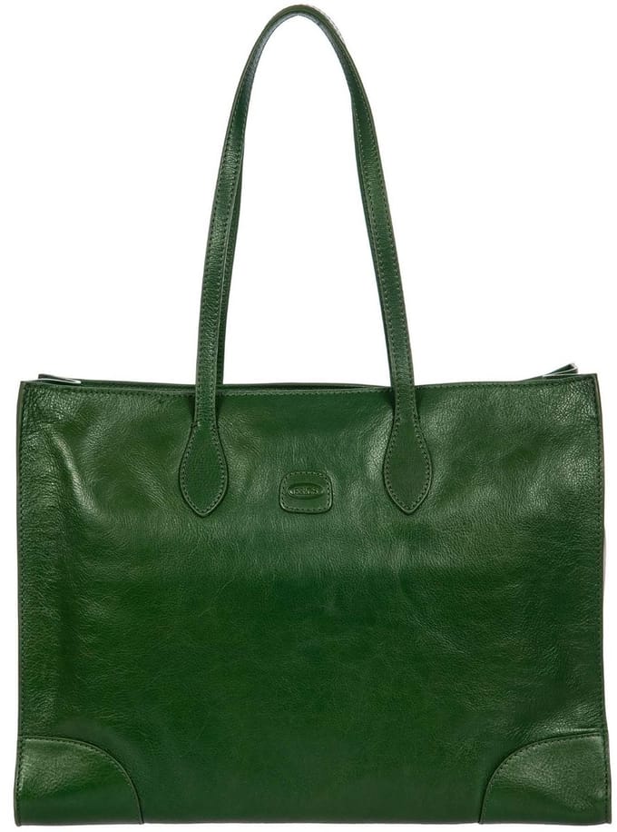 BRIC'S Leren business tas met laptopvak Volterra Opera Bag Pine groen
