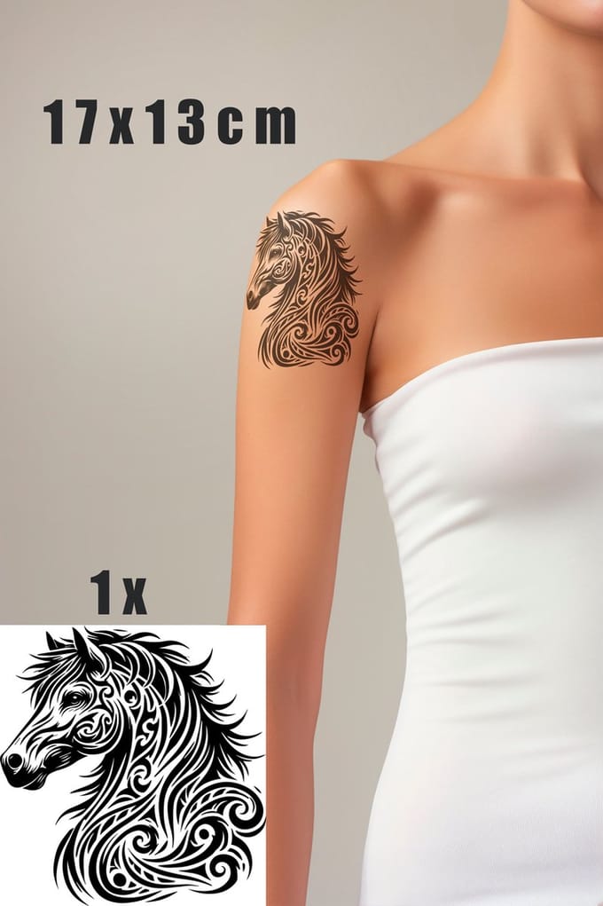 Neptattoo Paard - 17x13cm - 1x