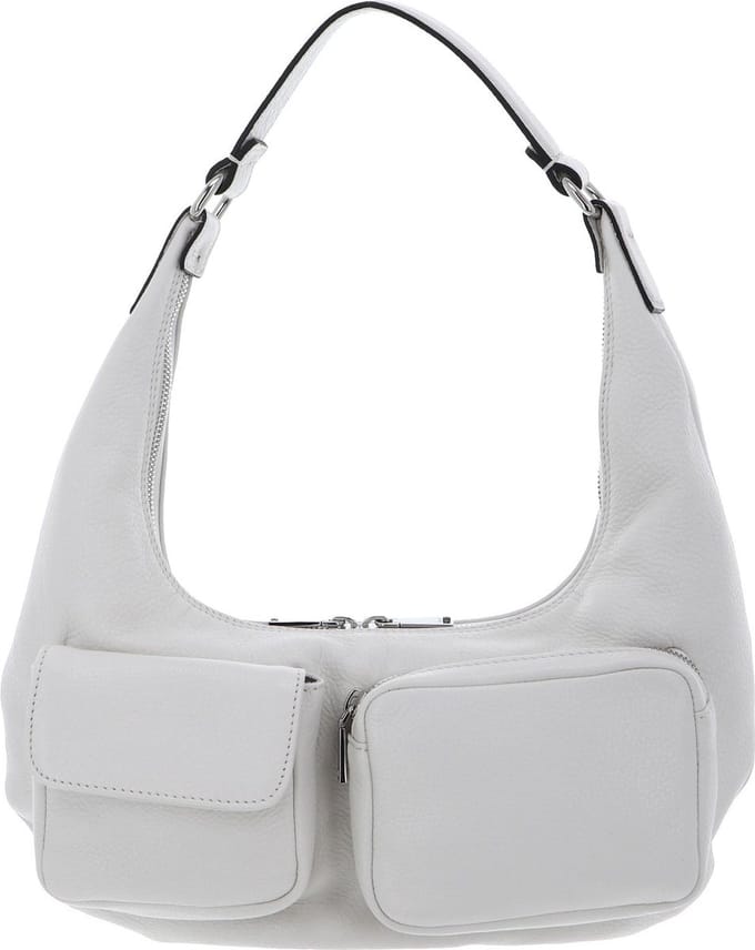 abro Leren schoudertas Leather Dalia Hobo Bag Ivory wit