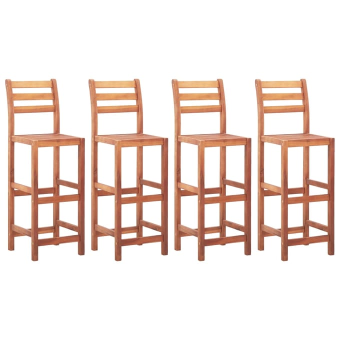 vidaXL - Barstoelen - 4 - st - massief - acaciahout