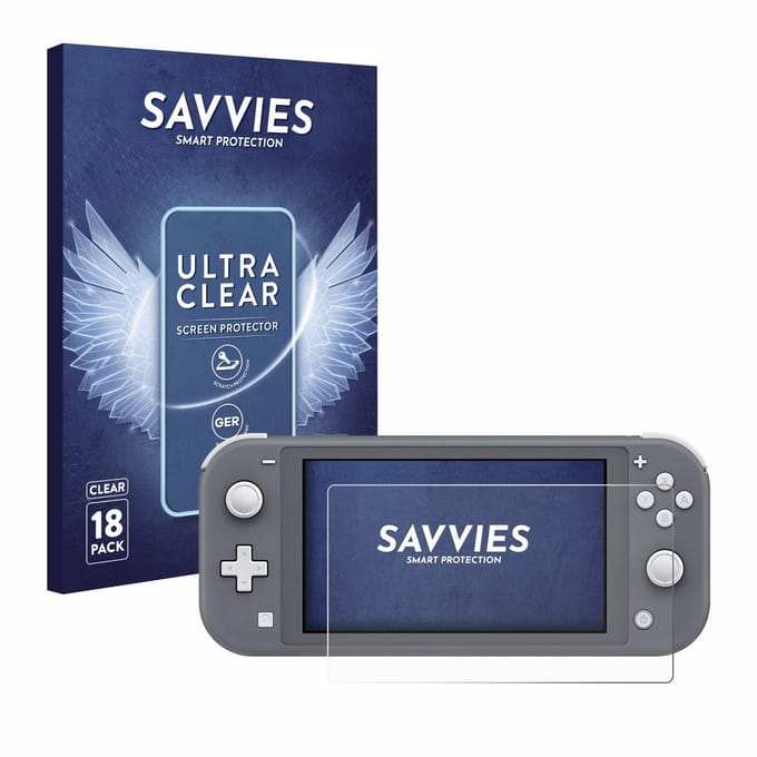 Savvies - Screenprotector voor Nintendo Switch Lite - Folie Beschermfolie transparant 18 Stuks