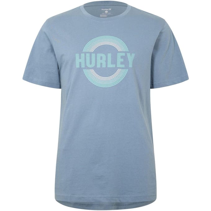 Hurley Heren Groot Logo T-Shirt (Blauw)
