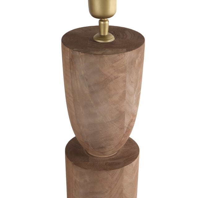 PTMD Lorinne Natural Mango Wood Table Lamp Double