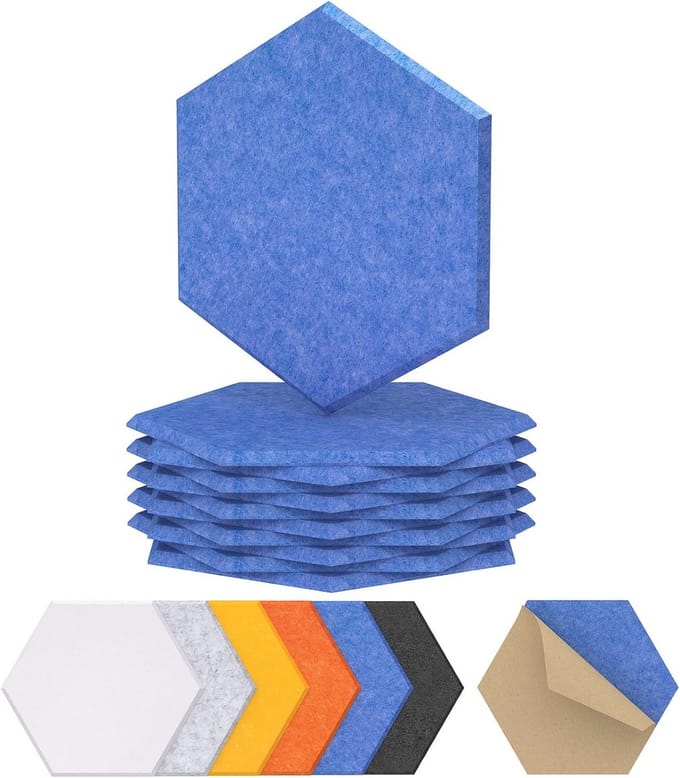 36 Pack Geluidsabsorberende Hexagon Panelen - Geluidsisolerende Behandeling voor Opname, Podcasting en Streaming - Donkergrijs