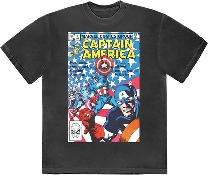 Marvel Captain America - Many Captain Americas Comic Cover Heren T-shirt - 2XL - Zwart