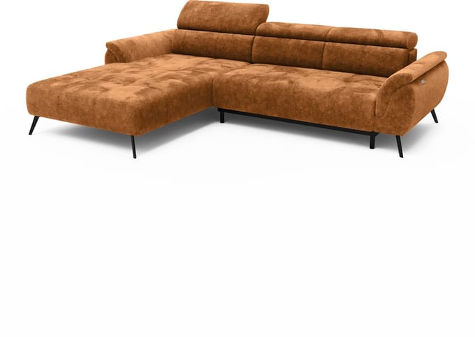 MASSIVMOEBEL24.DE hoekbank roestkleurig 100% polyester 286x184x79 cm SOFAS deels gemonteerd
