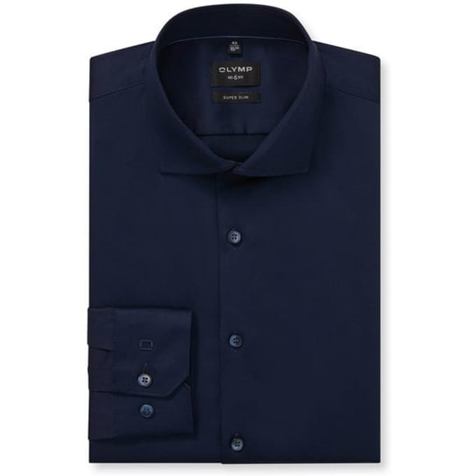 OLYMP No. Six Overhemd, Super Slim, Royal Kent, Kobaltblauw