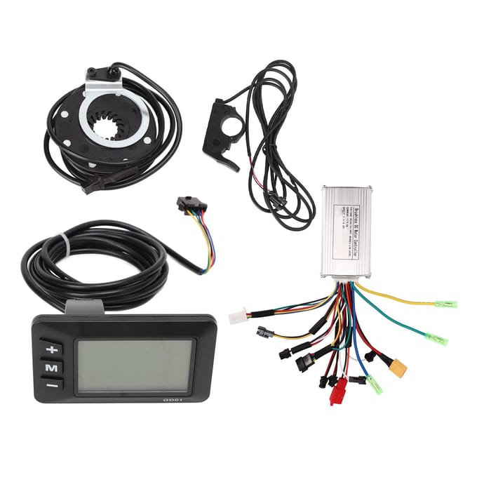 Elektrische Fiets Motor Controller Kit LCD Meter Duimgashendel PAS Set voor Borstelloze Motor 24V 36V 48V white