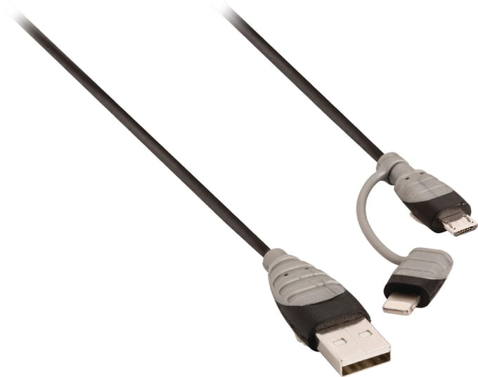 Bandridge Lightning en Micro USB naar USB combi-kabel - 1 meter