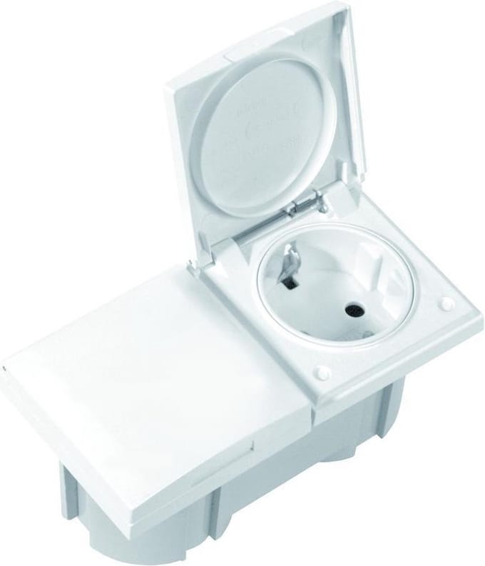 Doeco Inbouw dubbele contactdoos wit