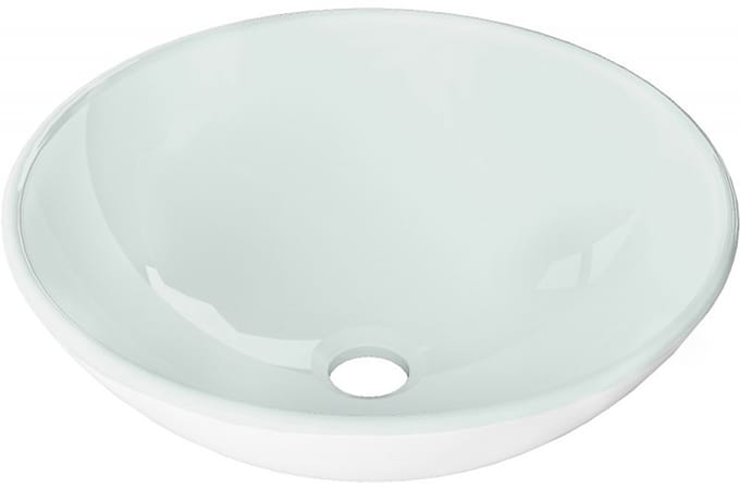 Mexen Mira glazen opbouw wastafel 42 x 42 cm, wit - 24124230