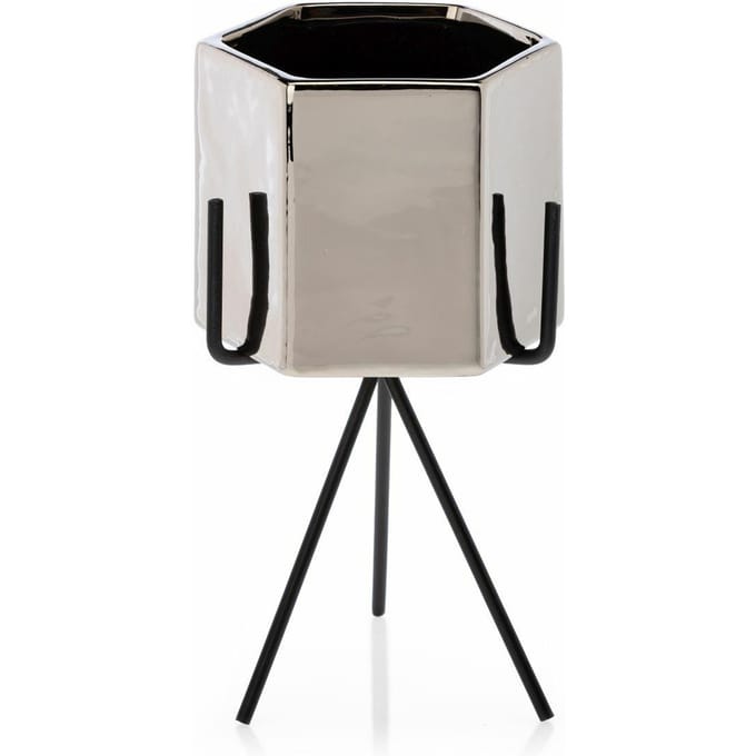 HowHomely - Sashi Serie - Tuinpot - Zilver - 20 cm - Keramiek