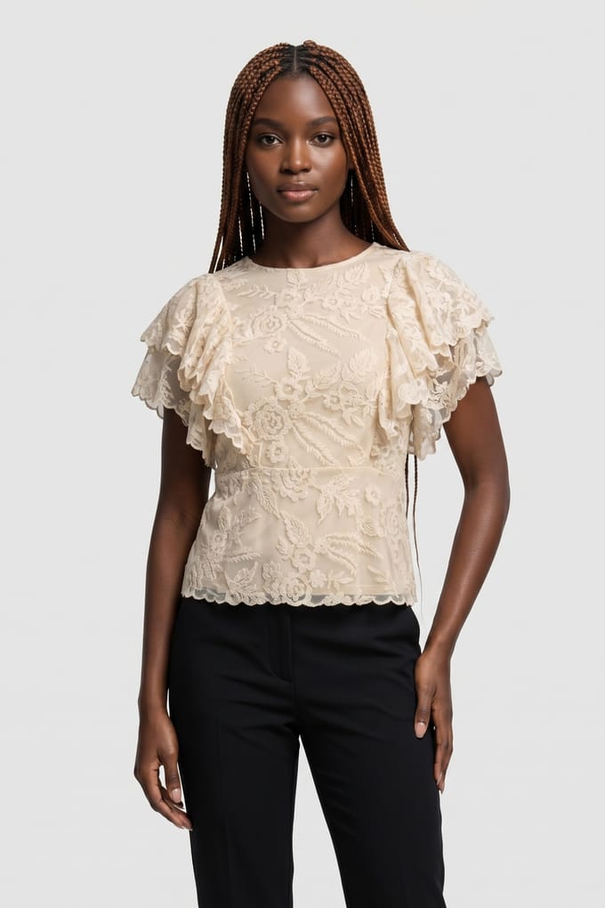 & Other Stories Evelyn Lace Blouse Speed Beige Taglia: 36 | Magliette intime Outlet | Donna | Marrone