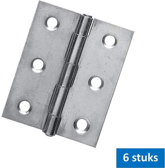 i-Fix scharnier met vaste pen | 50 x 39 mm | verzinkt | 6 STUKS