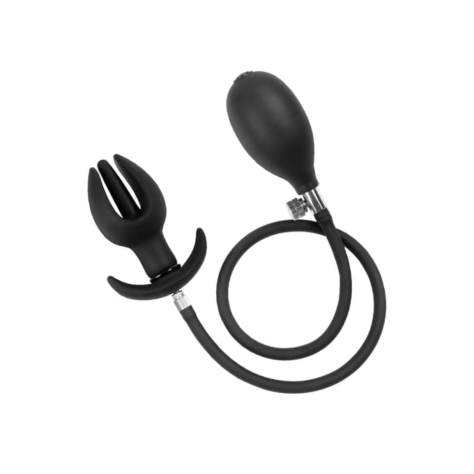 'Latex Play - Inflatable Anal Tulip-Shaped Plug with Pump', 11 cm