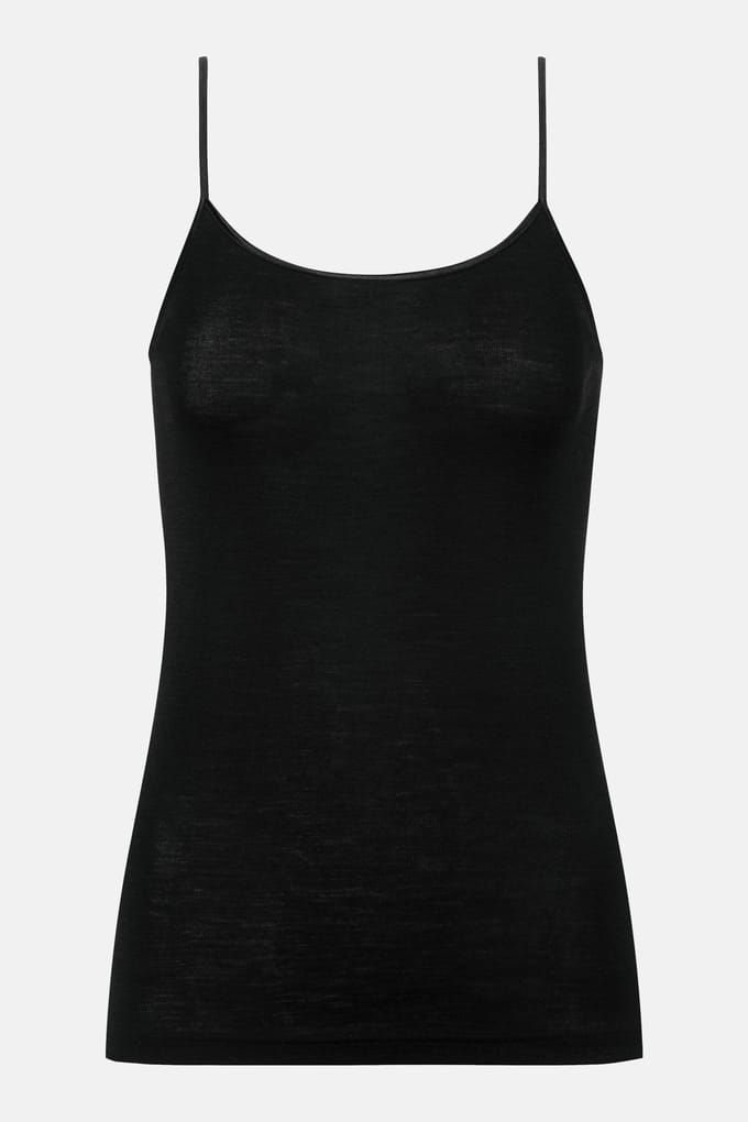 Spaghettitop Serie Wool&Silk Zwart