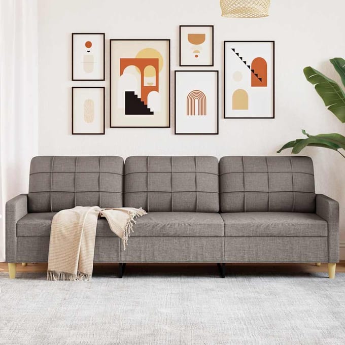 vidaXL - Driezitsbank - 210 - cm - stof - taupe