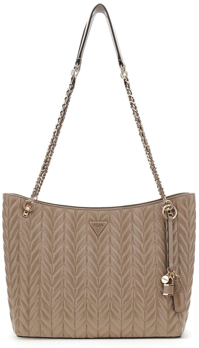 GUESS schoudertas Cheryl Two Compartment Tote Dark Taupe