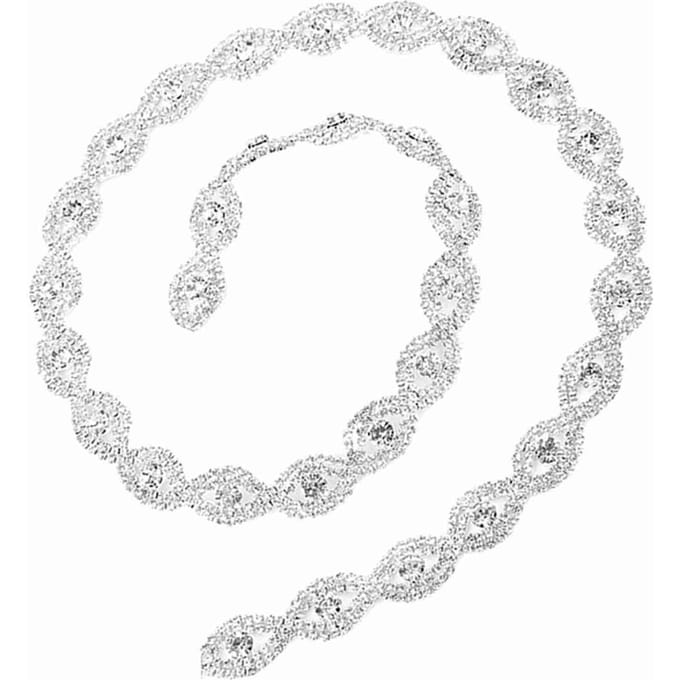 1 yard Ruban Strass Étincelant Chaîne Griffe Décoration DIY Largeur 1,5 cm (Strass blanc) white