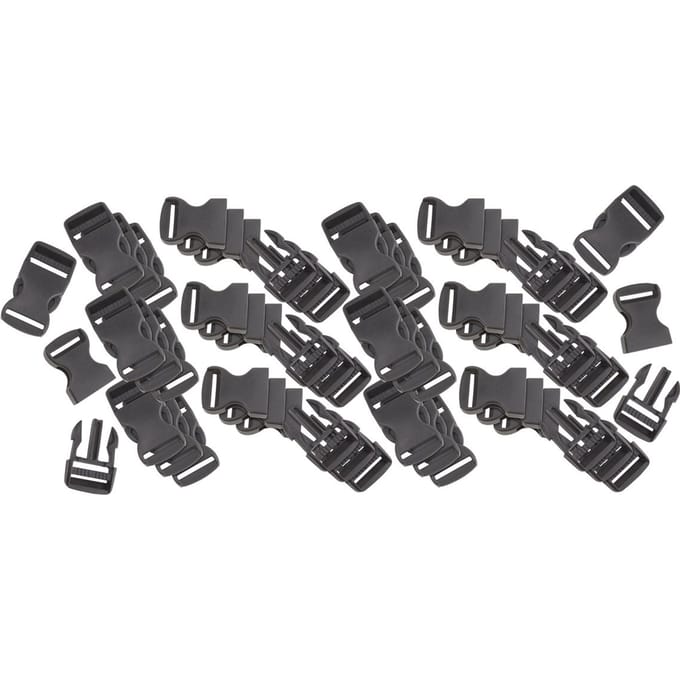 VBS Gespen / Kliksluitingen, Zwart, 20 stuks - 25 mm