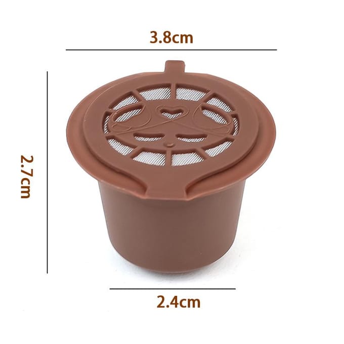 Lot de 6 capsules de café Nespresso rechargeables et réutilisables avec cuillère et brosse L black