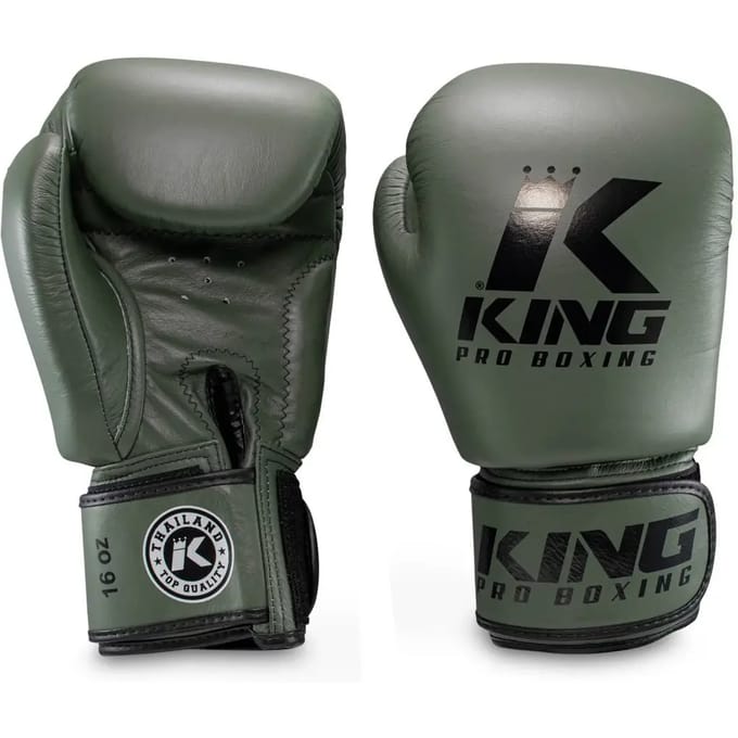 King Pro Boxing Bokshandschoenen - BGVL 3 - Olijfgroen 16 oz