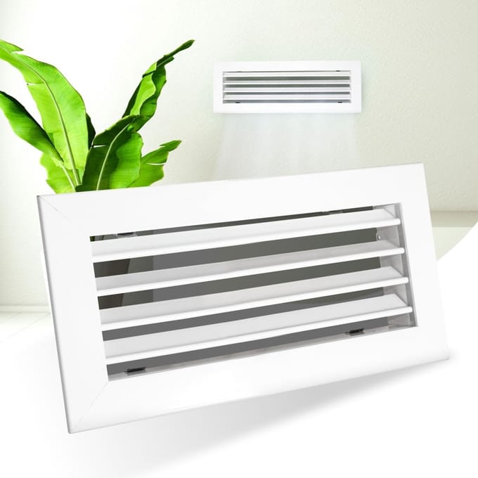 Horizontale Lamellen voor Airconditioning Wit 400x100 mm