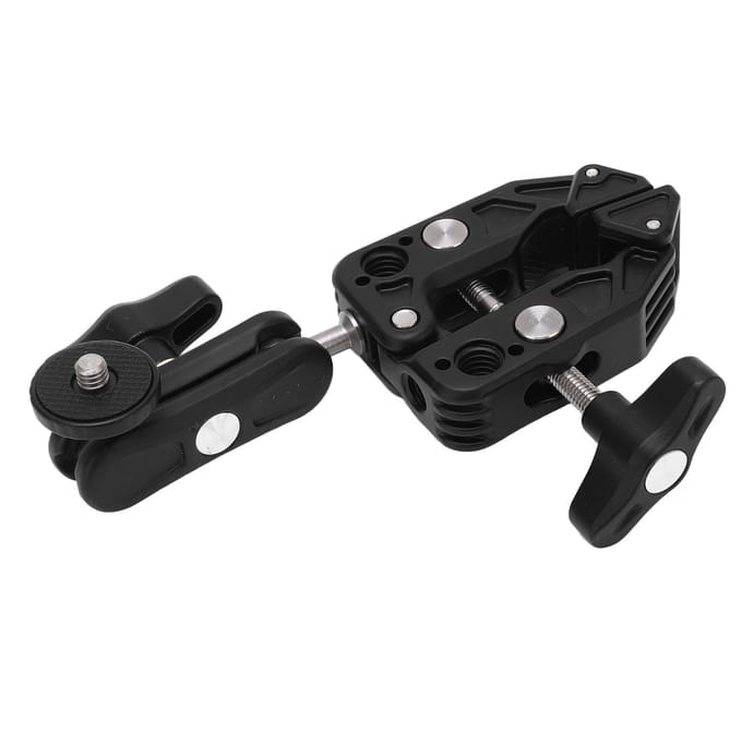 Camera Klembevestiging Multifunctioneel Universeel C-vorm Professionele Dubbele Kogelkop Adapter voor black
