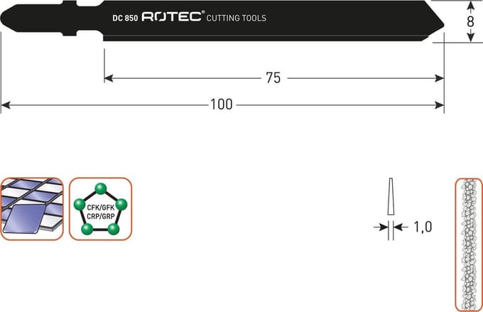 Decoupeerzaagblad DC850 / T130Riff set 3 stuks