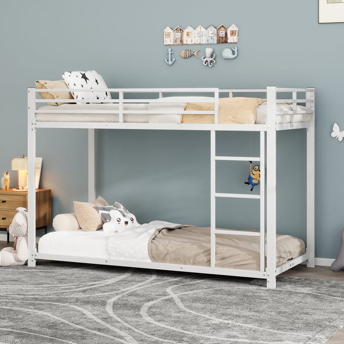 Gutent Kinderstapelbed, Wit (zonder matras), 90*200 cm, IJzeren stapelbed