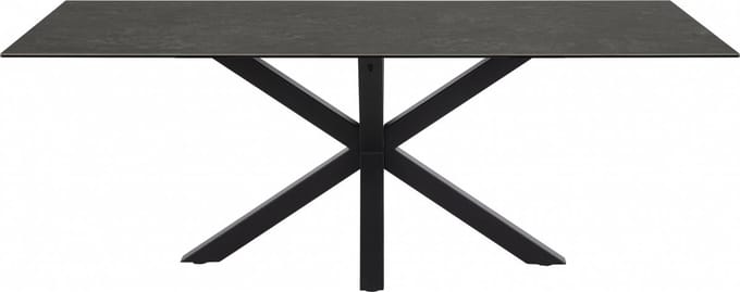 Eettafel Vikten - Steen - Zwart - 200 x 75 x 100 cm (BxHxD)