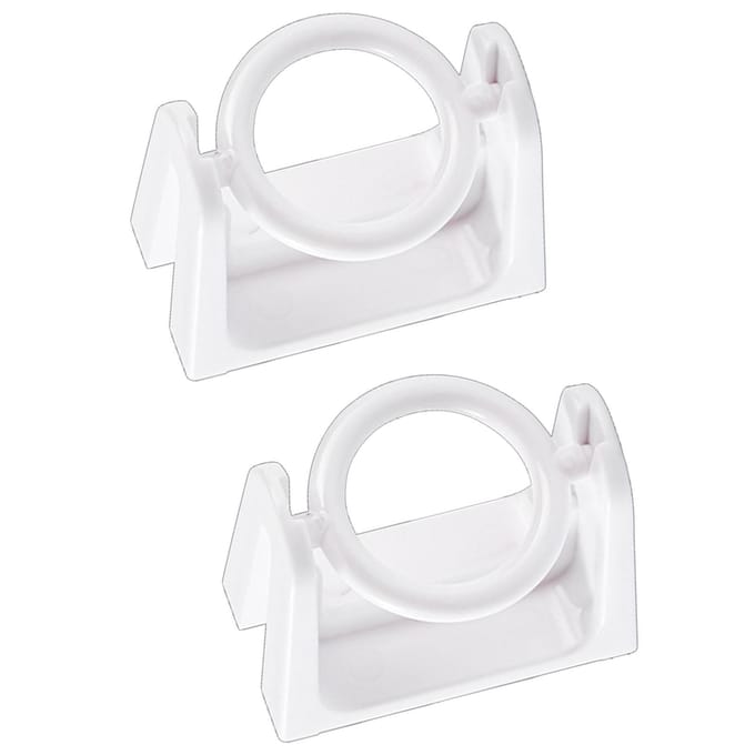 Crochet de support de tringle à rideau pivotant en ABS, résistant aux perforations, pour tringle à rideau white