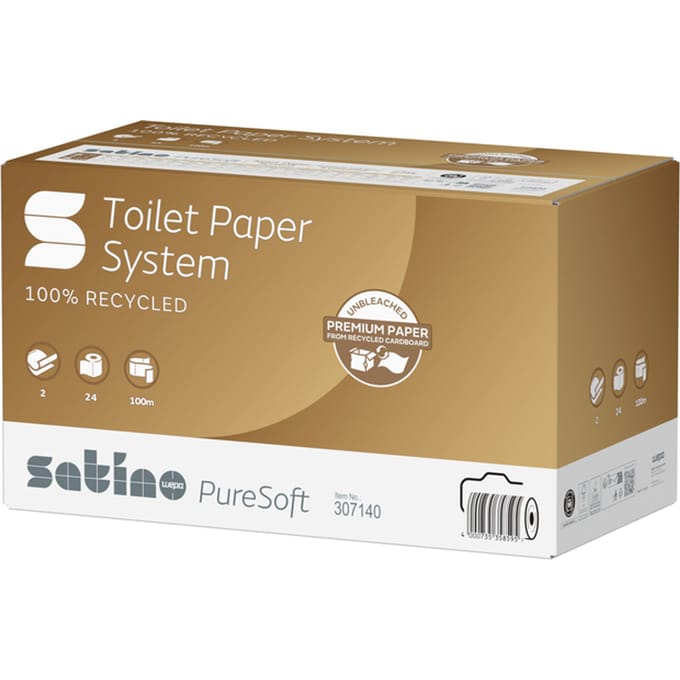 Toiletpapier Satino JT3 PureSoft systeemrol 2-laags 100m naturel 307140